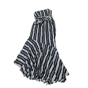 New‎ York & Company Medium Striped Strapless Resort Maxi Dress with Tie